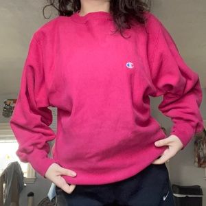 CHAMPION LARGE RED reverse weave crew-neck sweater